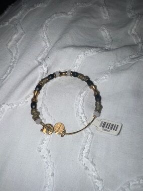 Alex and Ani Gold and Black Beaded Adjustable Bracelet - Brand